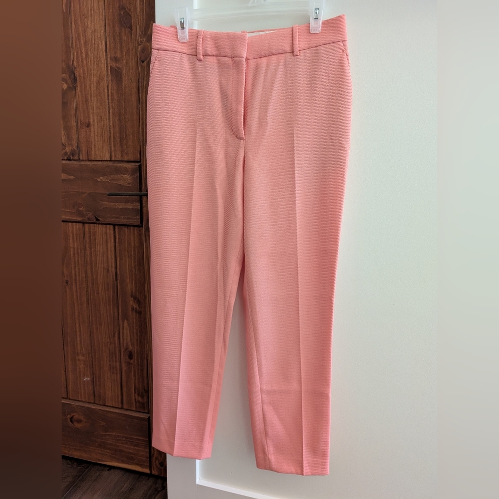 Reiss Coral Peach Pink Ankle Cropped Pants